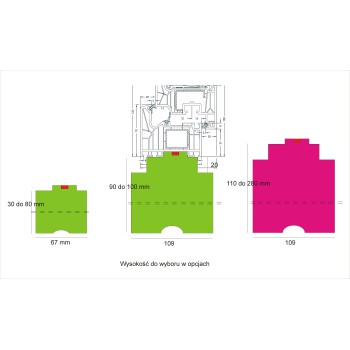 Podkład, podwalina - Schüco Living 82 - Wysokość do wyboru x 6,7/10,9x122 cm